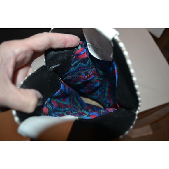 Dingo Vintage White Leather Silver Metal 1980s - Picture 7 of 7